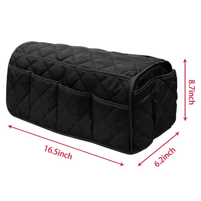 Holiberty 2 in 1 Waterproof Armrest Covers Sofa Arm Organizer with 14 Pockets for Tablet Magazines TV Remote Holder  Anti-Slip Recliner Couch Armchair Slipcover Furniture Sofa Arm Protector Storage Caddy Pouch - Image 5